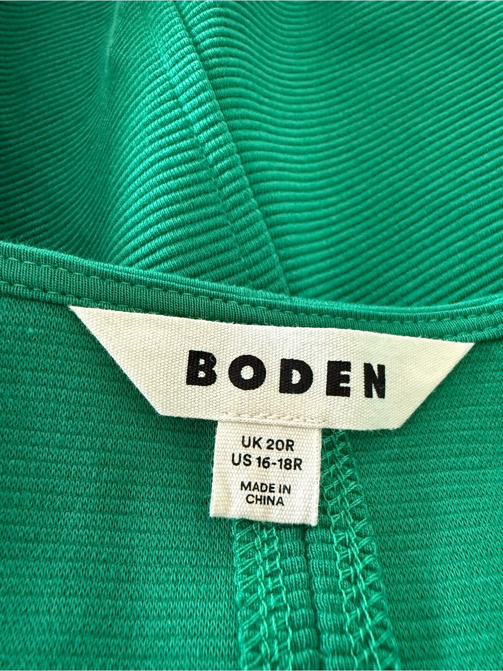 Boden Ellen Ottoman Ribbed Shift Dress Kelly Green Size 16/18R - Picture 6 of 7